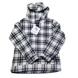 Girls Miss Chievous Plaid Hooded Fleece Shirt Sz XL NWT